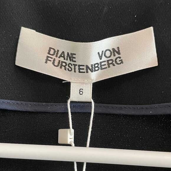Diane Von Furstenberg Classic LS Triacetate Blend Midi Wrap Dress Blk Sz 8 NWT - Picture 12 of 16